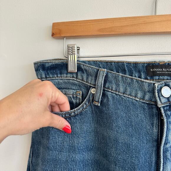 Banana Republic High Rise Barrel Fit Jeans Hemlock Wash 28 - Picture 6 of 10